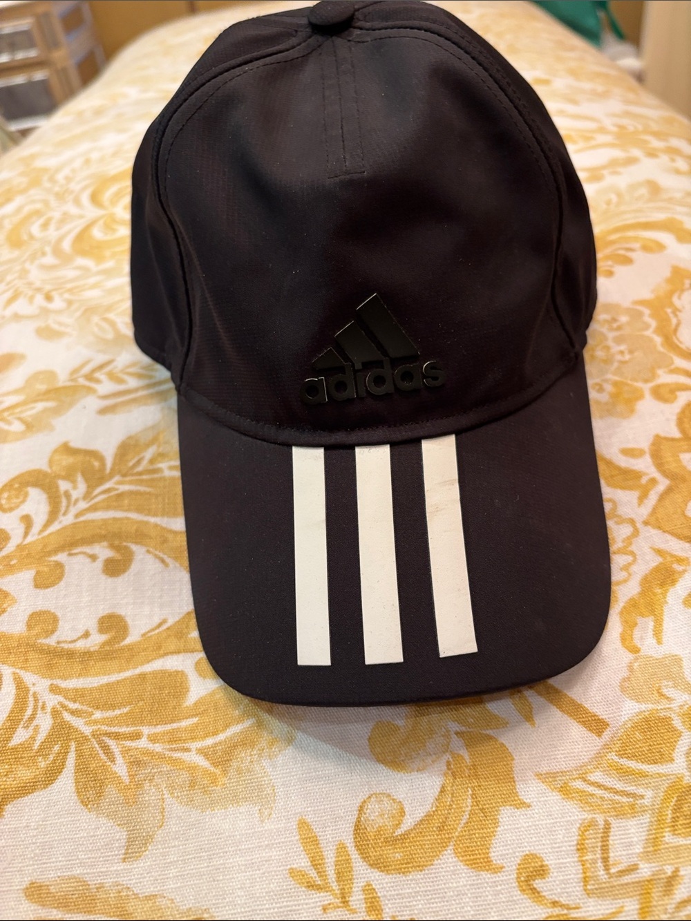 adidas Black Cap with White Three-Stripes